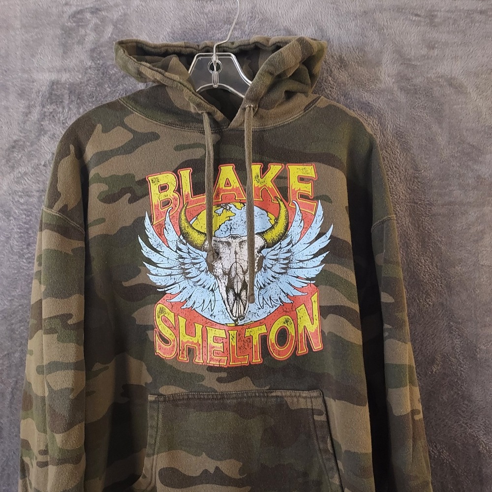 Blake Shelton Camo Hoodie Large Camouflage Pullover Hoodie Tour Country Music - Picture 3 of 12